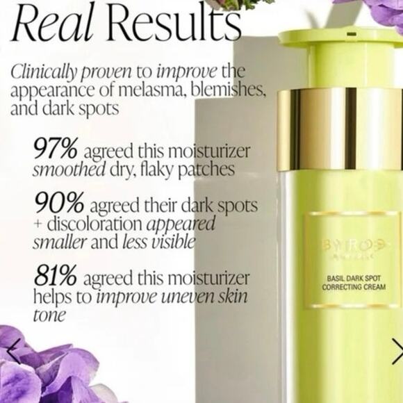 BYROE Basil Dark Spot Corrector Cream Brighten Soothe Blemish Minimize Pores New - Picture 3 of 9